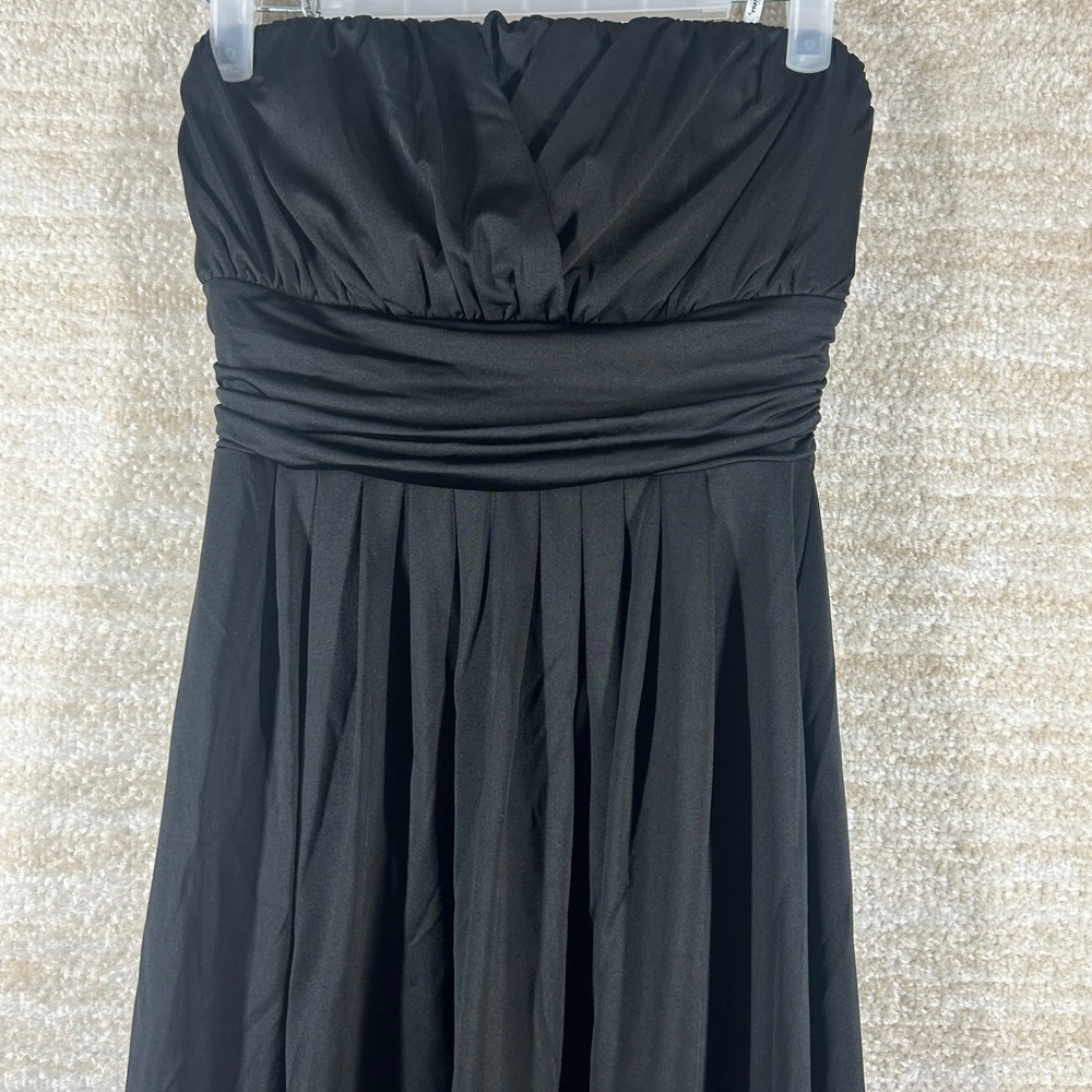 Guess Women 90s Minimalist Ruched Strapless Cocktail Dress Black Small LBD Y2K